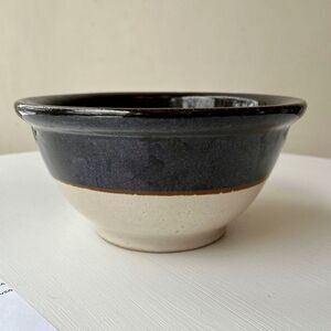 Antique RRP USA Stamped 8" Farm House Stoneware Mixing Bowl Rustic